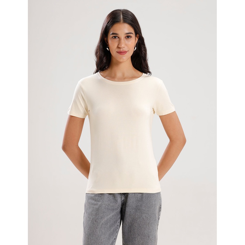 T-Shirt Regular Sleeve-Ecru|S|M|L|XL|XXL|Ecru|LKTTSSOF19049100