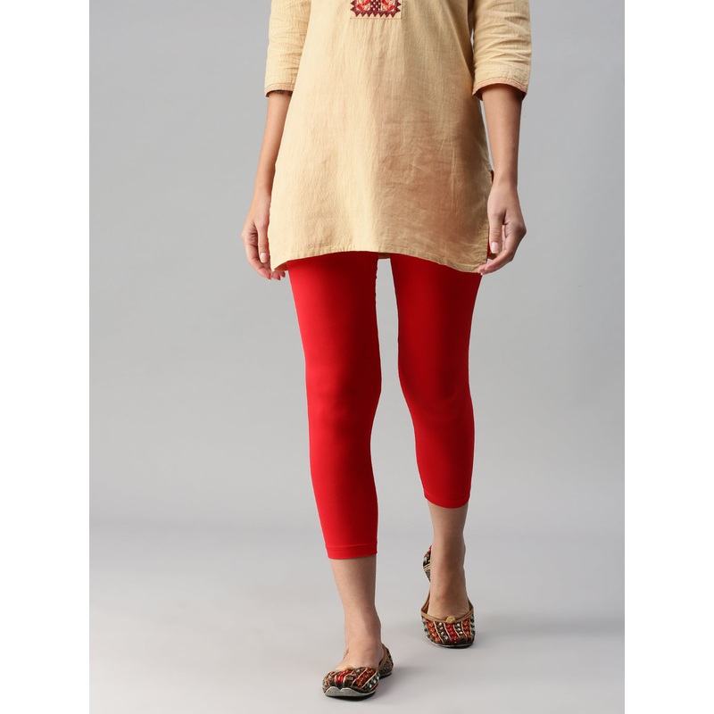 3/4th Leggings-Red|S|M|L|XL|XXL|3XL|4XL|Red|LLG3LSOPC2010010
