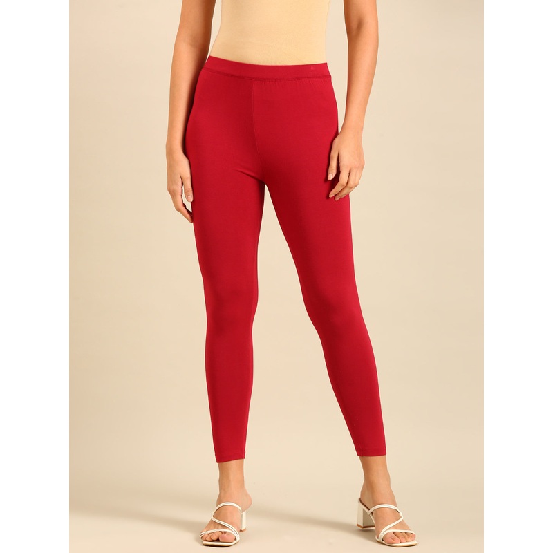 Ankle Length Leggings Viscose-Chili Red