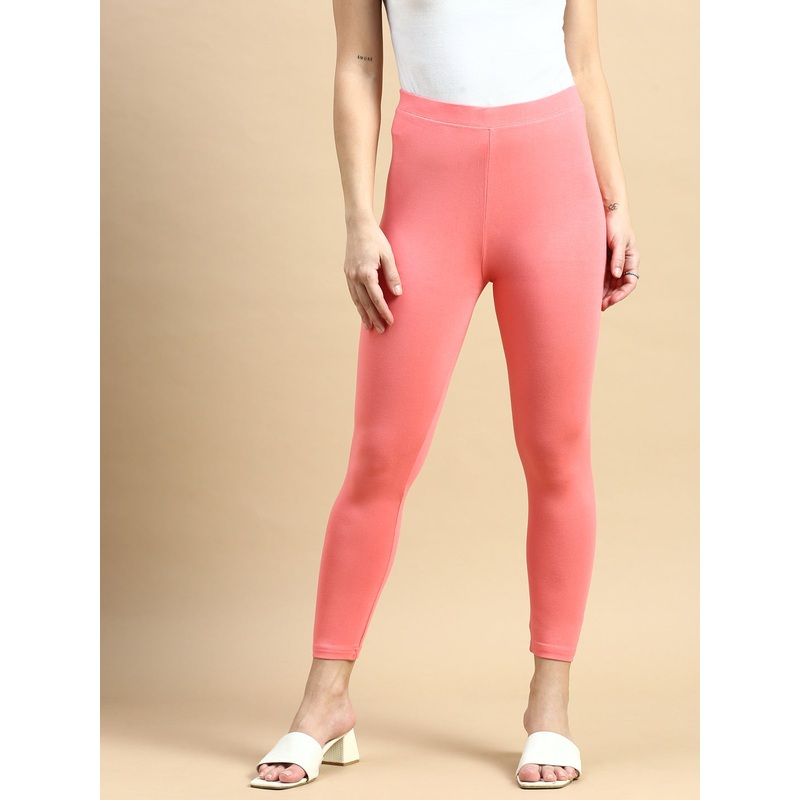 Ankle Length Leggings Viscose-Dark Coral