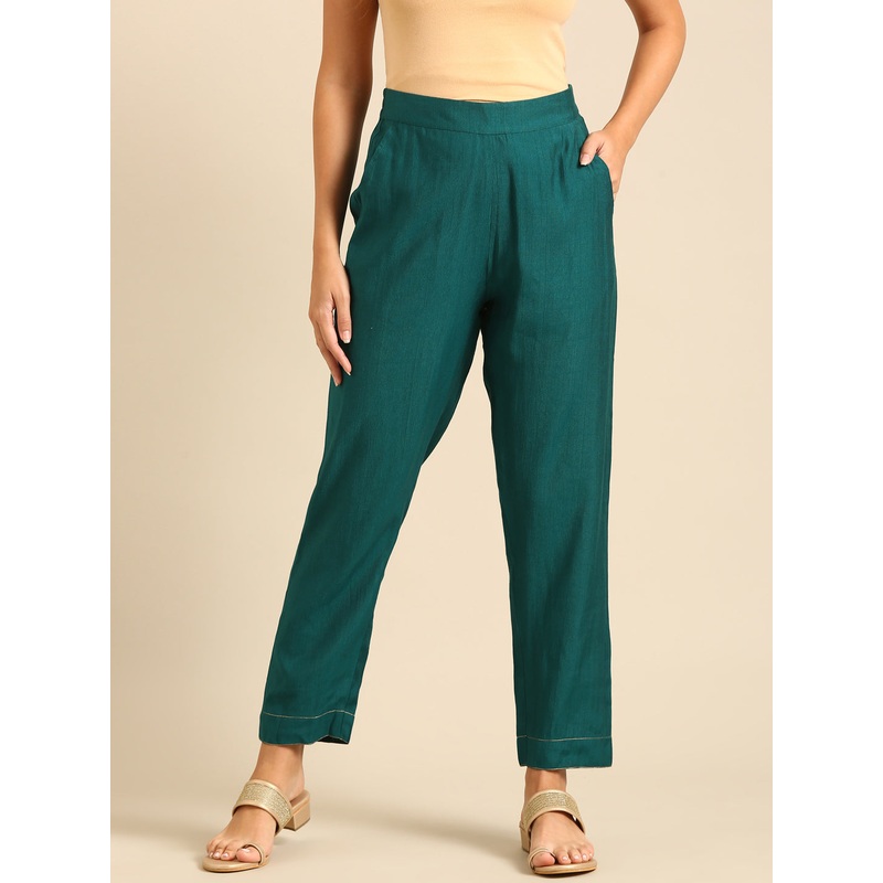 Cigarette Pant-Peacock Green|S|M|L|XL|XXL|Peacock Green|LWBCPSOF19084010