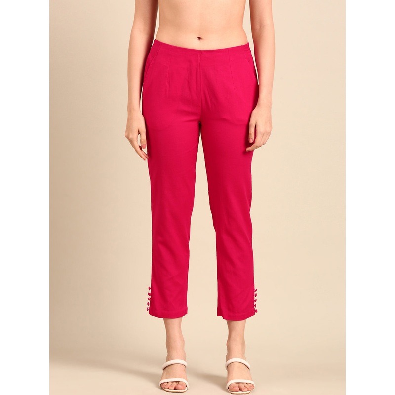 Cigarette Pants-Fuchsia|S|M|L|XL|XXL|Fuchsia|LWBCPSOWC3020030