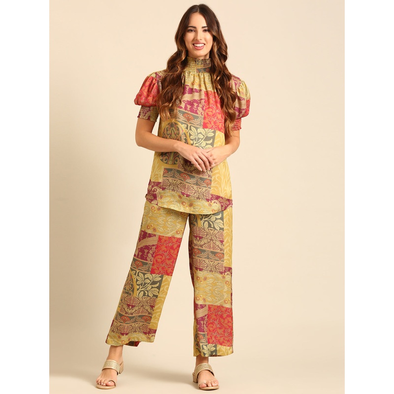 Co-Ord Set (Casual Top & Palazzo)-Multi