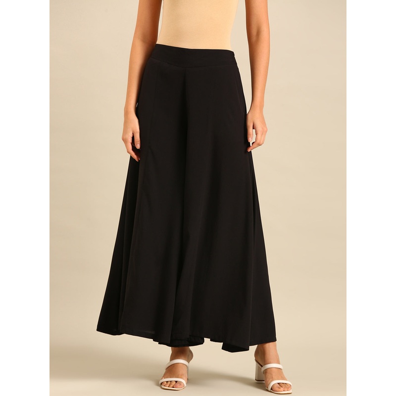 Flared Palazzo-Black|S|M|L|XL|XXL|Black|LWBPZSOF20071002