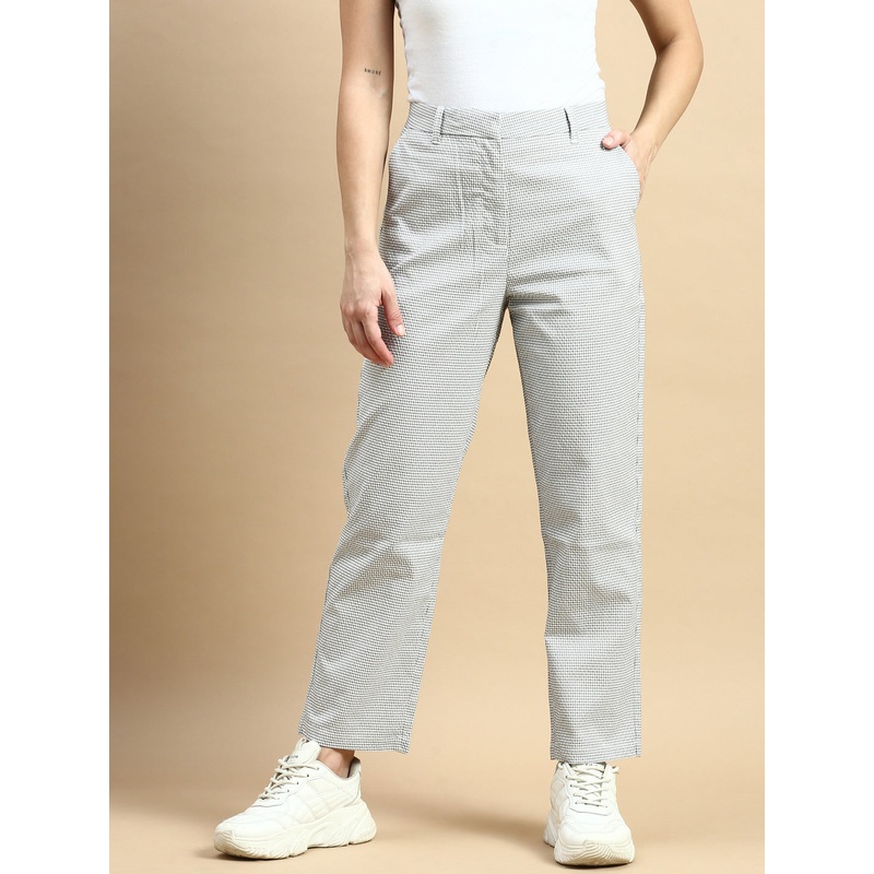 Formal Pants Checked-White|S|M|L|XL|White|LWBFPAOF18060011