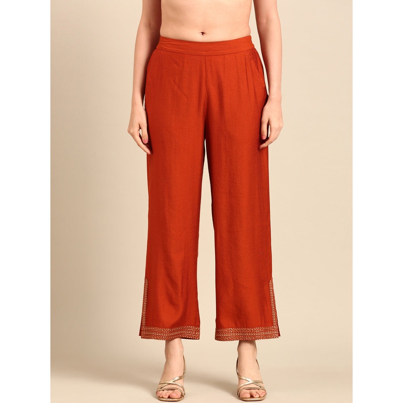 Palazzo-Rust Orange|S|M|L|XL|XXL|Rust Orange|LWBPZSOF19132059