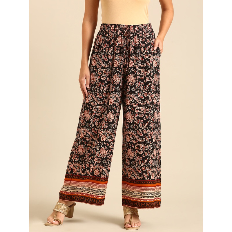 Printed Palazzo-Black|S|M|L|XL|XXL|Black|LWBPZAOF19287002
