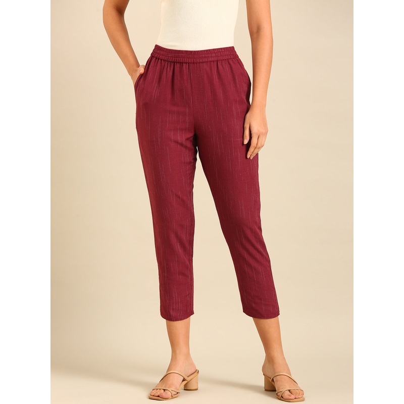 Printed Straight Pant-Wine|S|M|L|XL|XXL|3XL|Wine|LWBSPYDF20076063