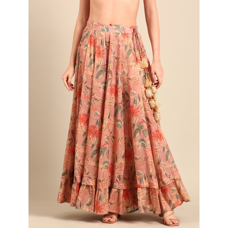 Skirt All Over Print-Light Pink