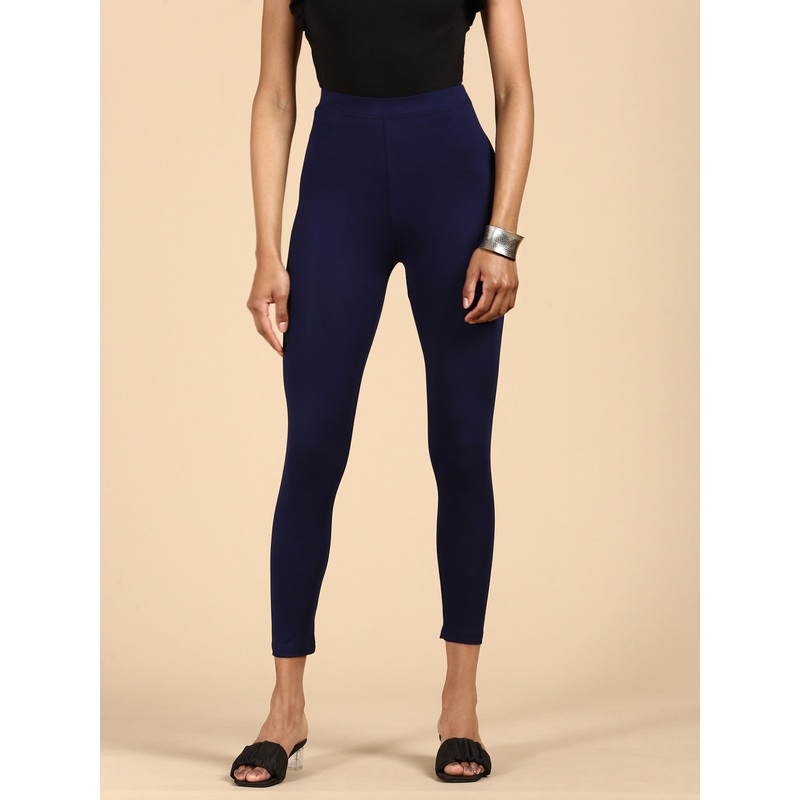 Ankle Length Leggings Viscose-Dark Navy Blue
