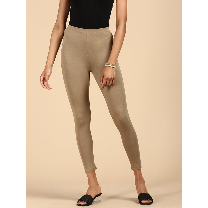 Ankle Length Leggings Viscose-Golden Beige