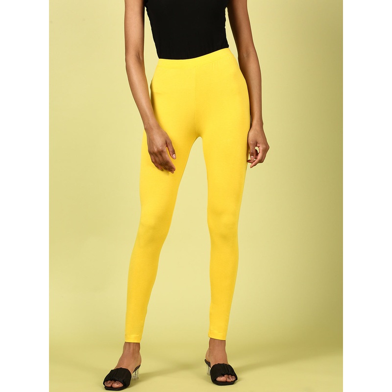 Ankle Length Leggings Viscose-Golden Yellow