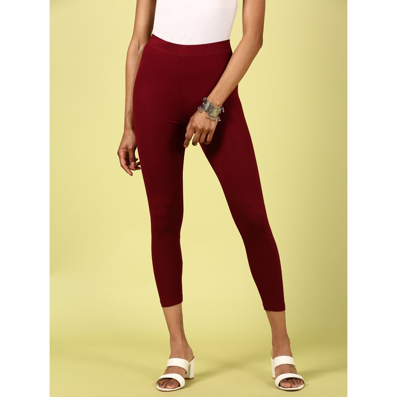Ankle Length Leggings Viscose-Maroon