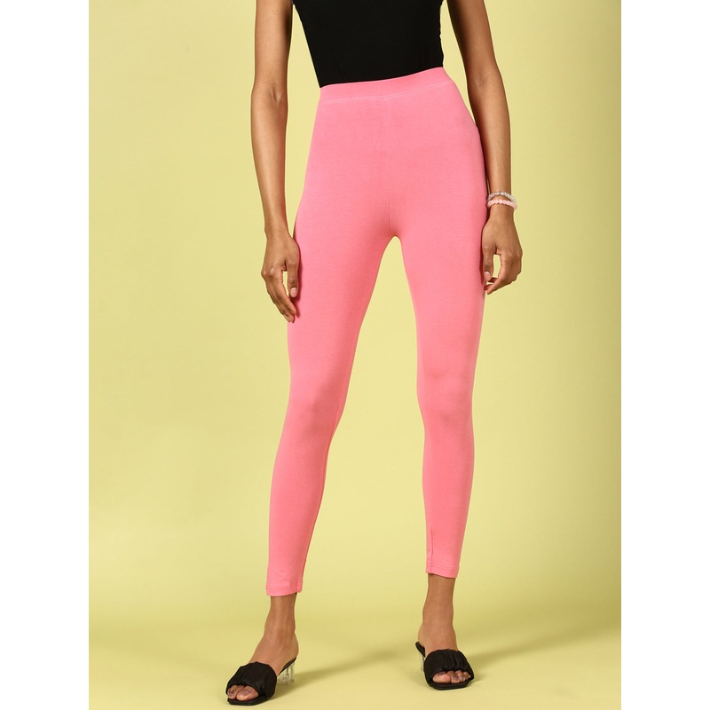Ankle Length Leggings Viscose-Rani Pink