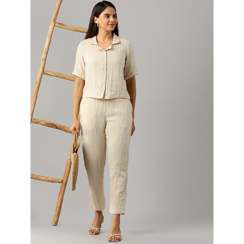 Co-Ords Sets (Top&Bottom)-Beige