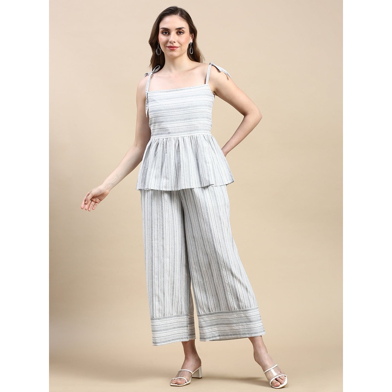 Crop Palazzo AOP-Offwhite|S|M|L|XL|XXL|Offwhite|LWBCPZYDF18151009