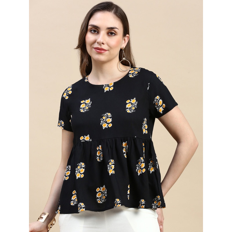 Crop Top AOP-Black|S|M|L|XL|XXL|Black|LWTCTAOF18160002