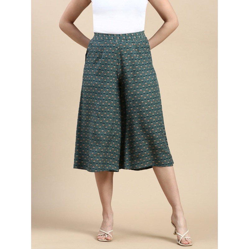 Culottes All Over Print-Green|S|M|L|XL|XXL|Green|LWBCLAOF18109032