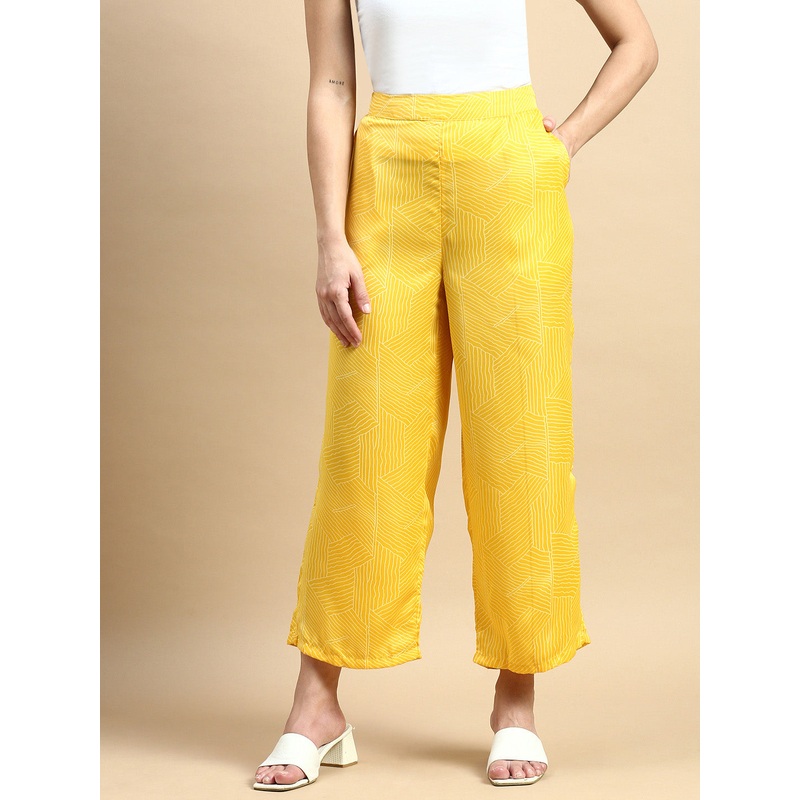 Palazzo All Over Print-Yellow|S|M|L|XL|XXL|Yellow|LWBPZAOF18115064