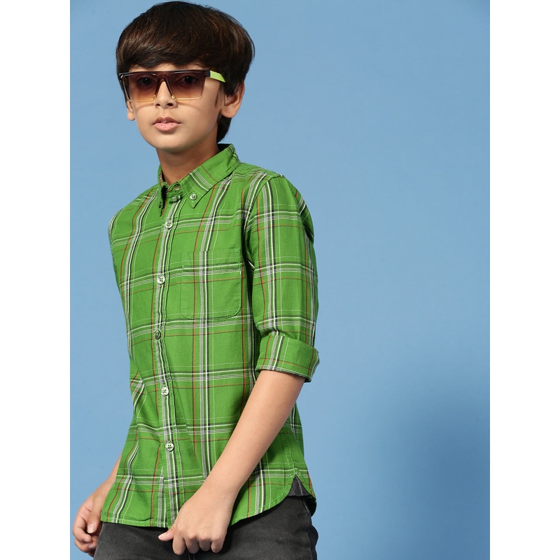 PIPIN Boys Printed Shirt Green