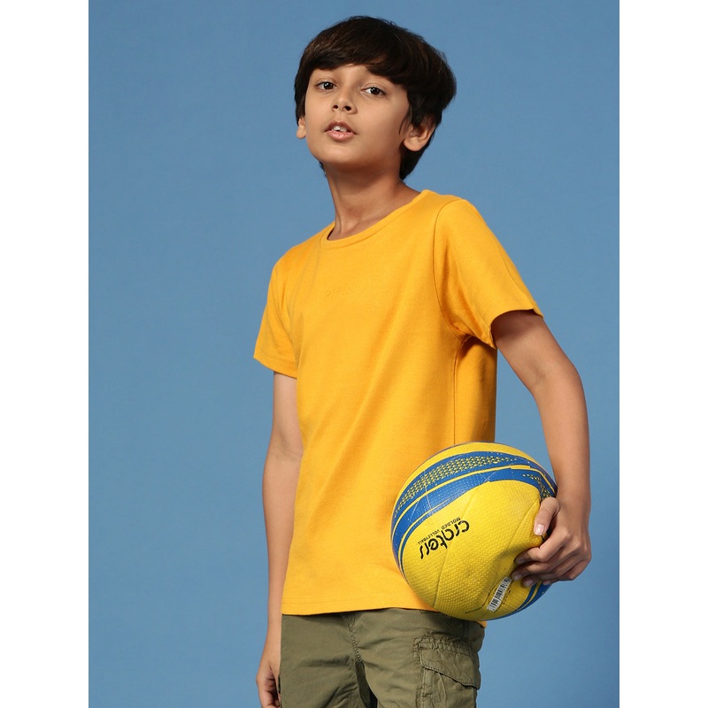 PIPIN Boys Printed T-Shirt Mustard