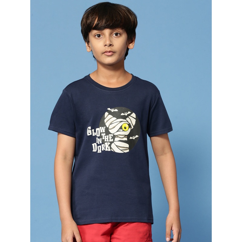 PIPIN Boys Printed T-Shirt Navy