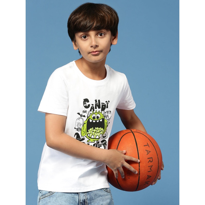 PIPIN Boys Printed T-Shirt White
