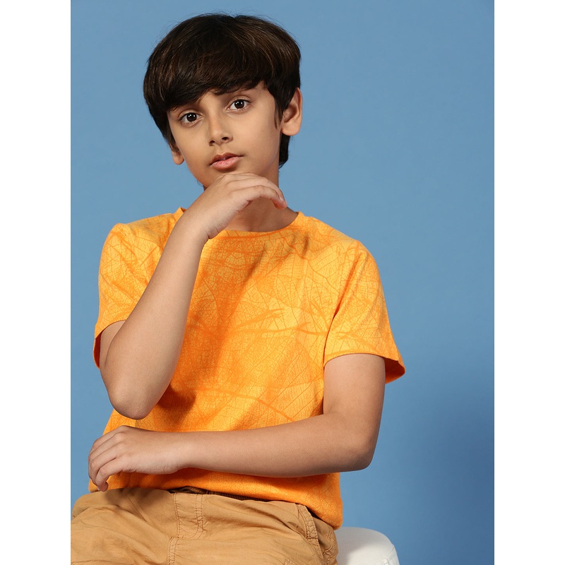 PIPIN Boys Printed T-Shirt Yellow
