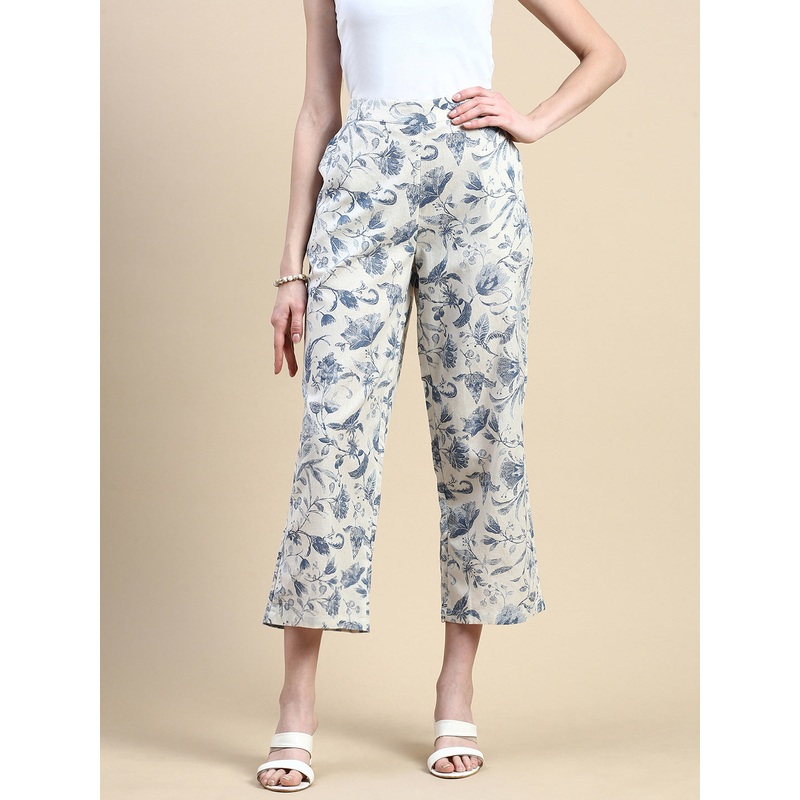 Printed Palazzo-Blue|S|M|L|XL|XXL|Blue|LWBPZAOF17224013