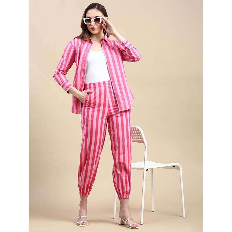 Stripped Joggers-Pink|S|M|L|XL|XXL|Pink|LWBJOAOF18172