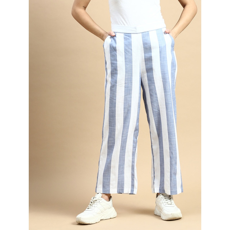 Wide Leg Pant Striped-Blue|S|M|L|XL|XXL|Blue|LWBSPYDF18019013