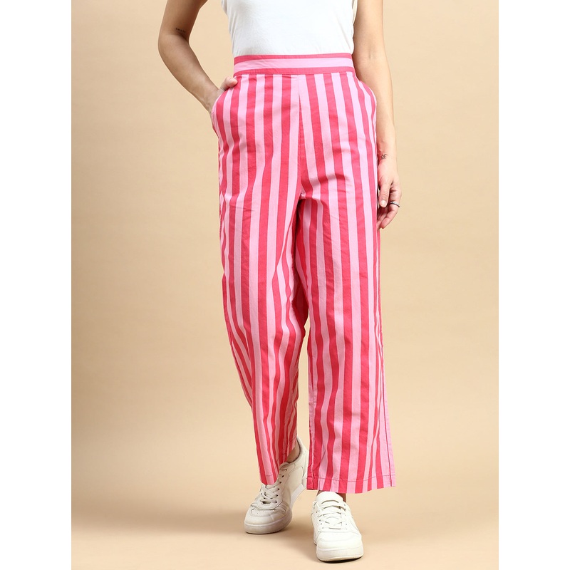 Wide Leg Pant Stripped-Pink|S|M|L|XL|XXL|Pink|LWBSPYDF18018053