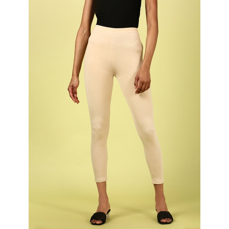 Ankle Length Leggings Cotton-Beige