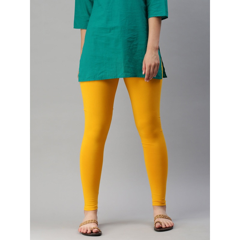 Ankle Length Leggings Cotton-Bright Yellow