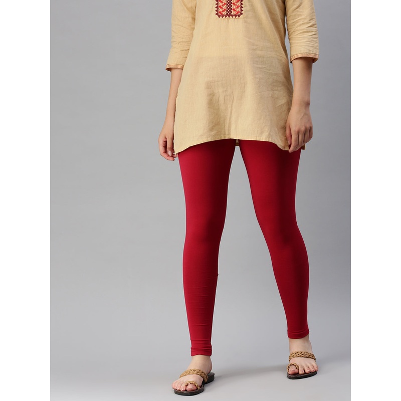 Ankle Length Leggings Cotton-Chilli Red