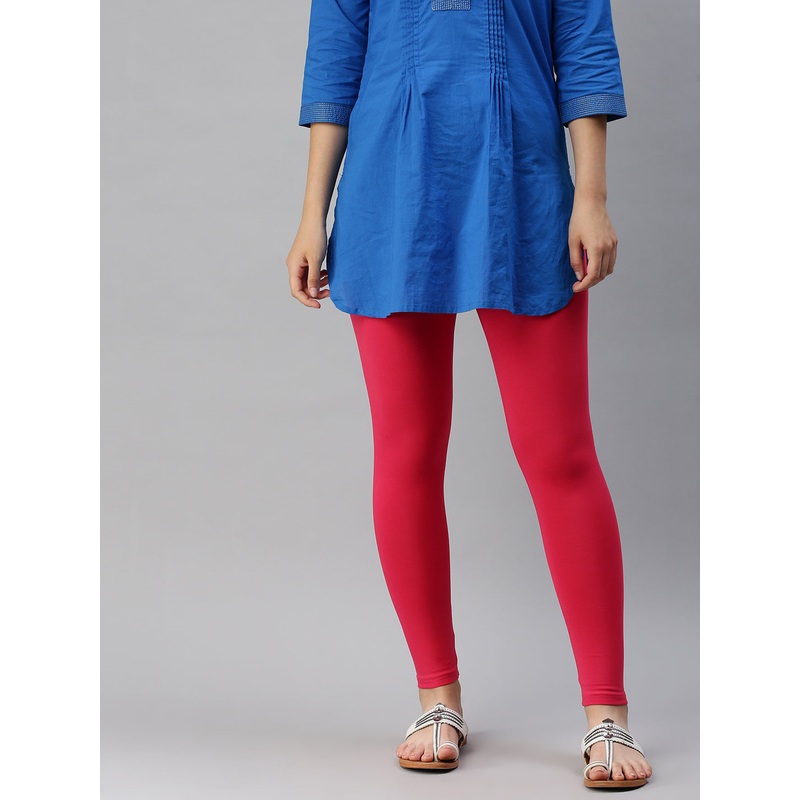 Ankle Length Leggings Cotton-Dark Coral