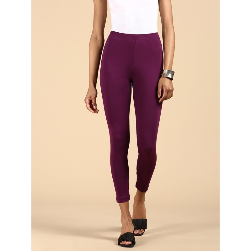 Ankle Length Leggings Cotton-Dark Purple