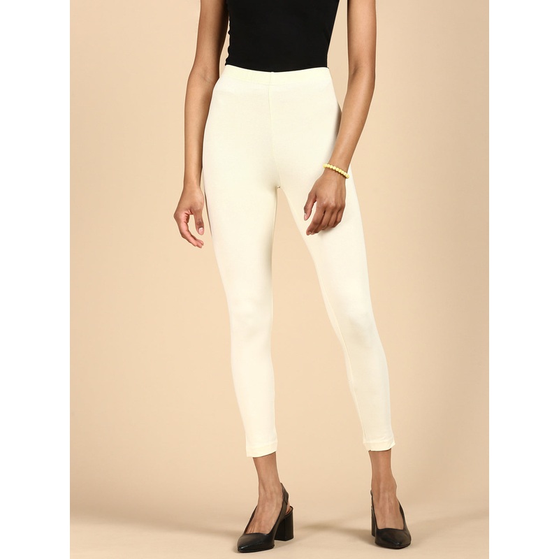 Ankle Length Leggings Cotton-Ecru
