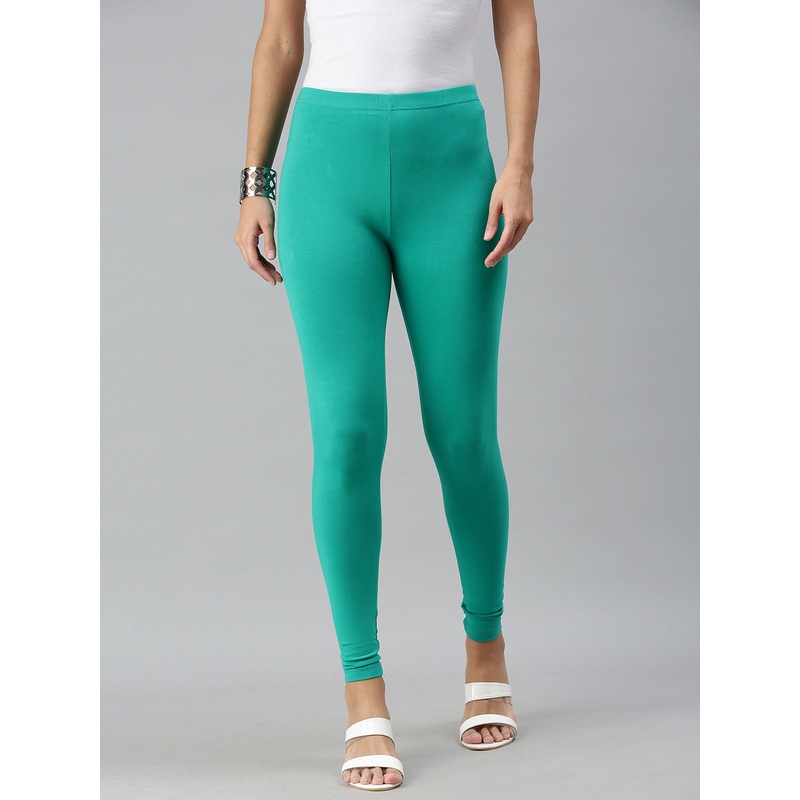 Ankle Length Leggings Cotton-Emerald Green