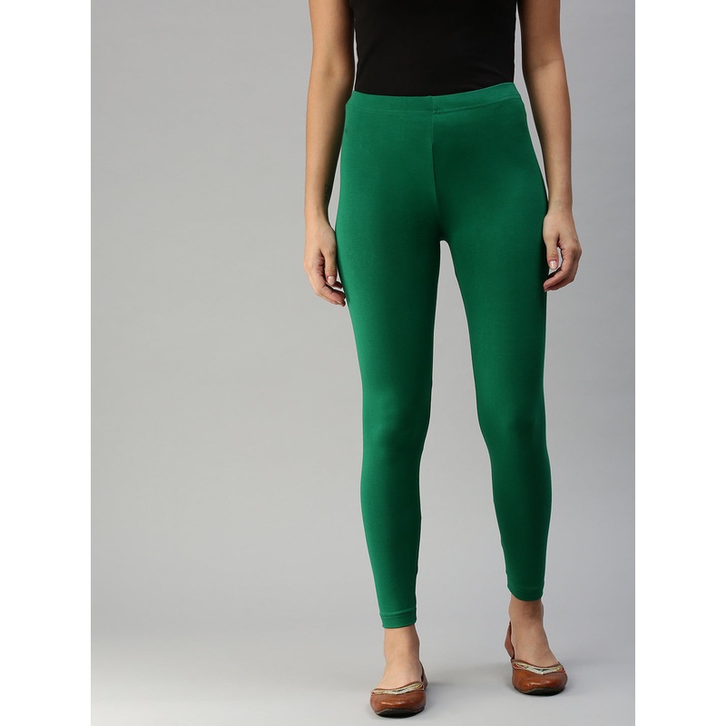 Ankle Length Leggings Cotton-Green