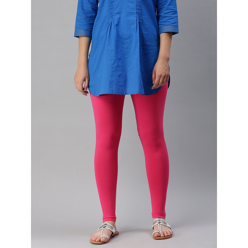 Ankle Length Leggings Cotton-Light Fuchsia