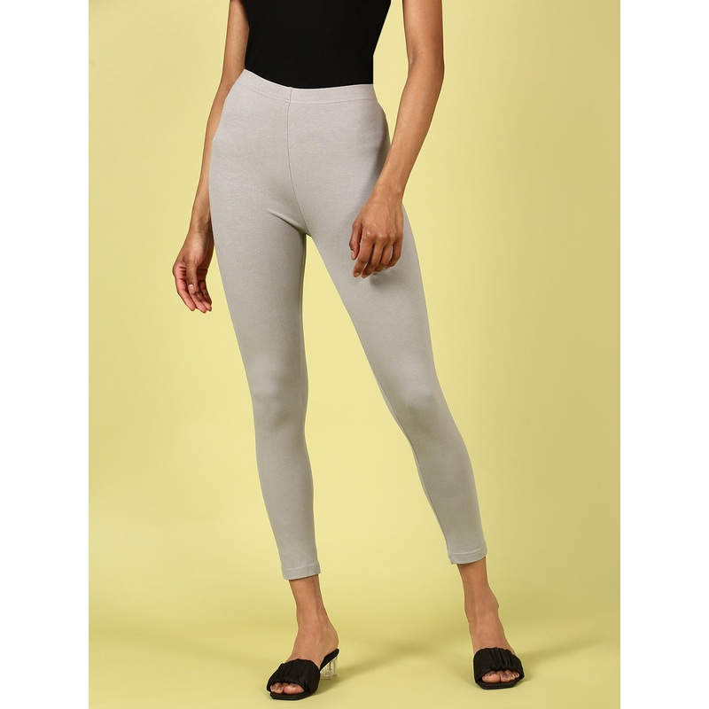 Ankle Length Leggings Cotton-Light Grey