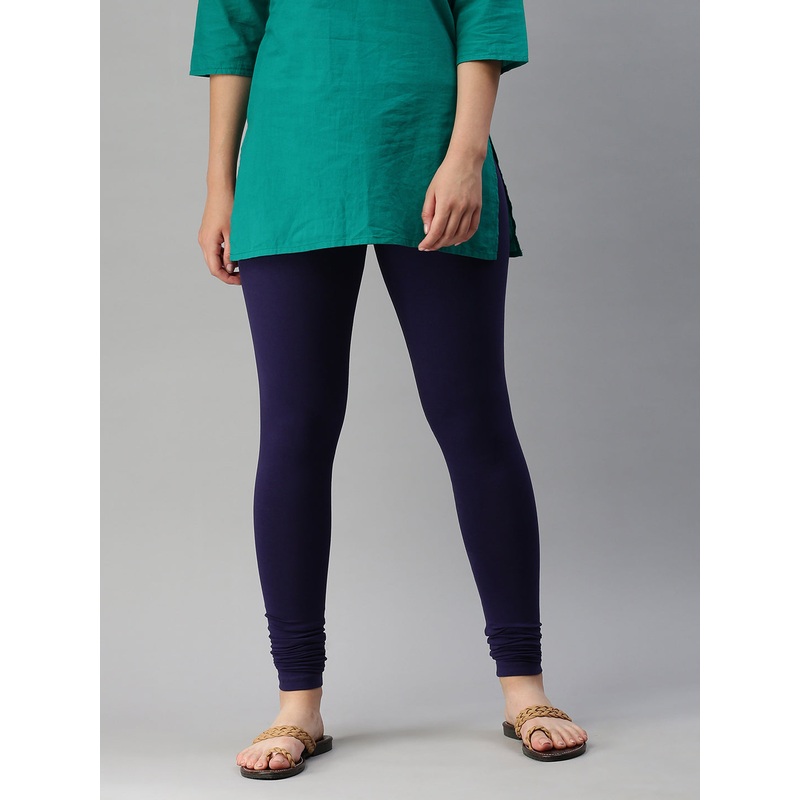 Ankle Length Leggings Cotton-Navy Blue