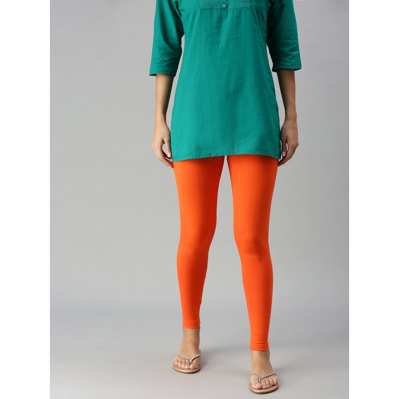 Ankle Length Leggings Cotton-Orange