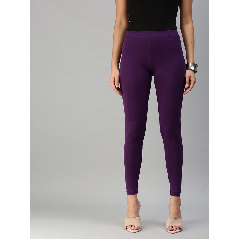 Ankle Length Leggings Cotton-Purple