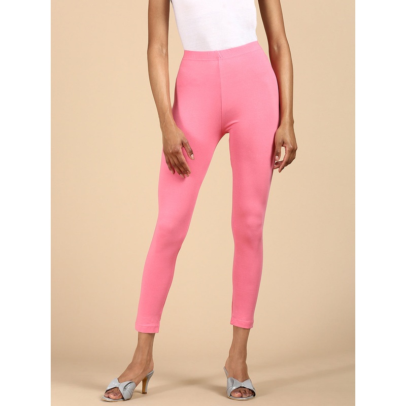 Ankle Length Leggings Cotton-Rani Pink
