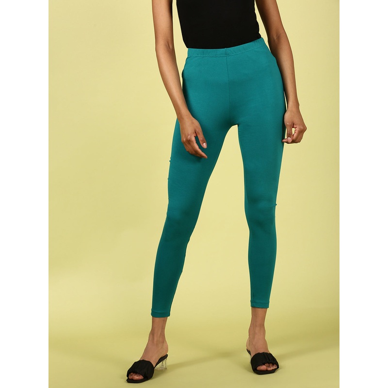 Ankle Length Leggings Cotton-Sea Green