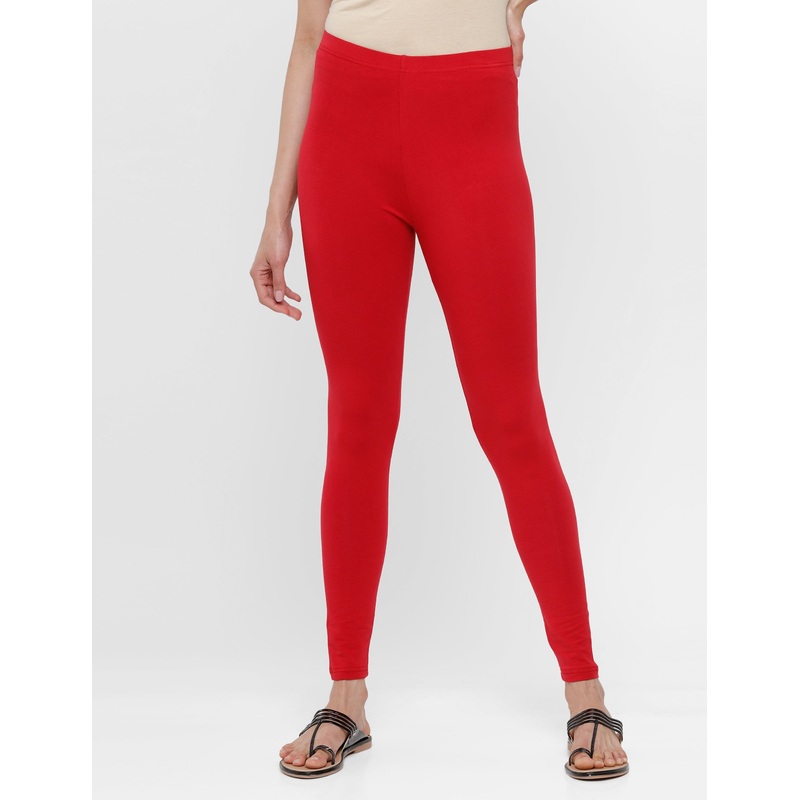 Ankle Length Leggings Cotton-True Red