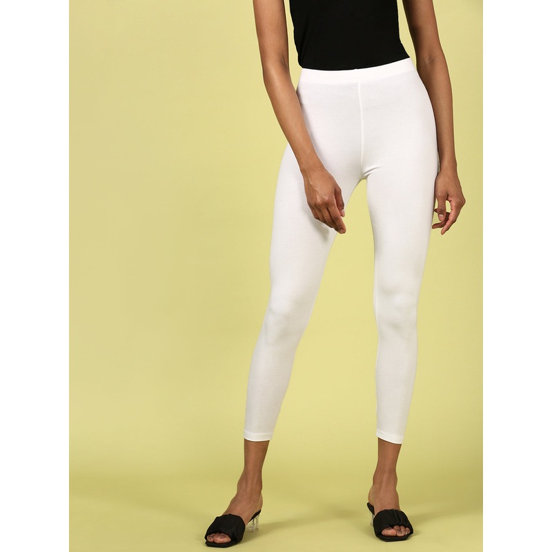Ankle Length Leggings Cotton-White