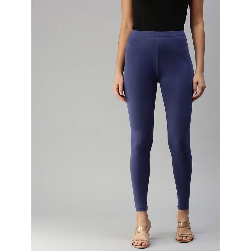 Ankle Length Leggings-Indigo Blue